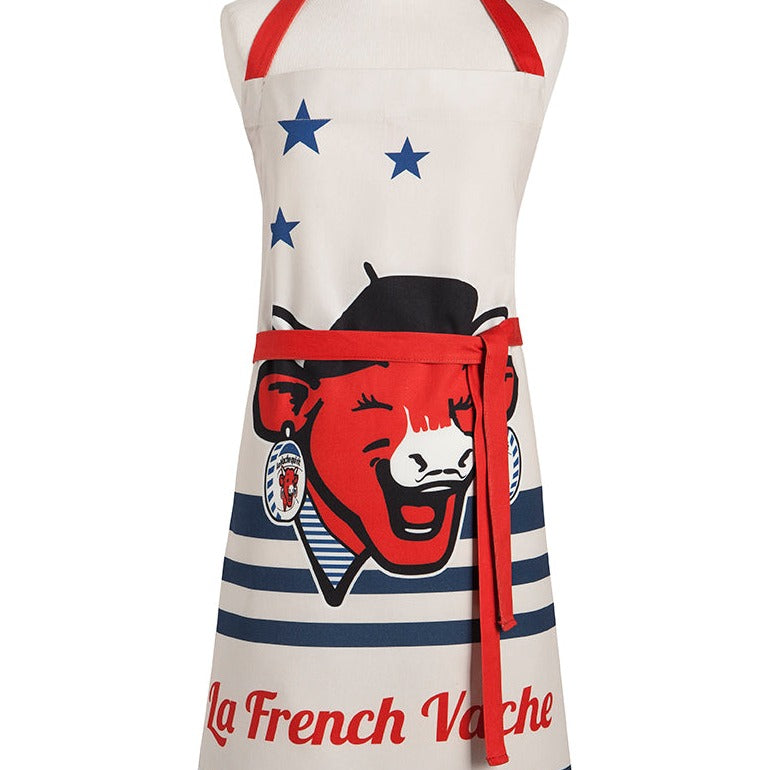 Tablier coton imprimé La Vache Qui Rit ® La French Vache – Coucke