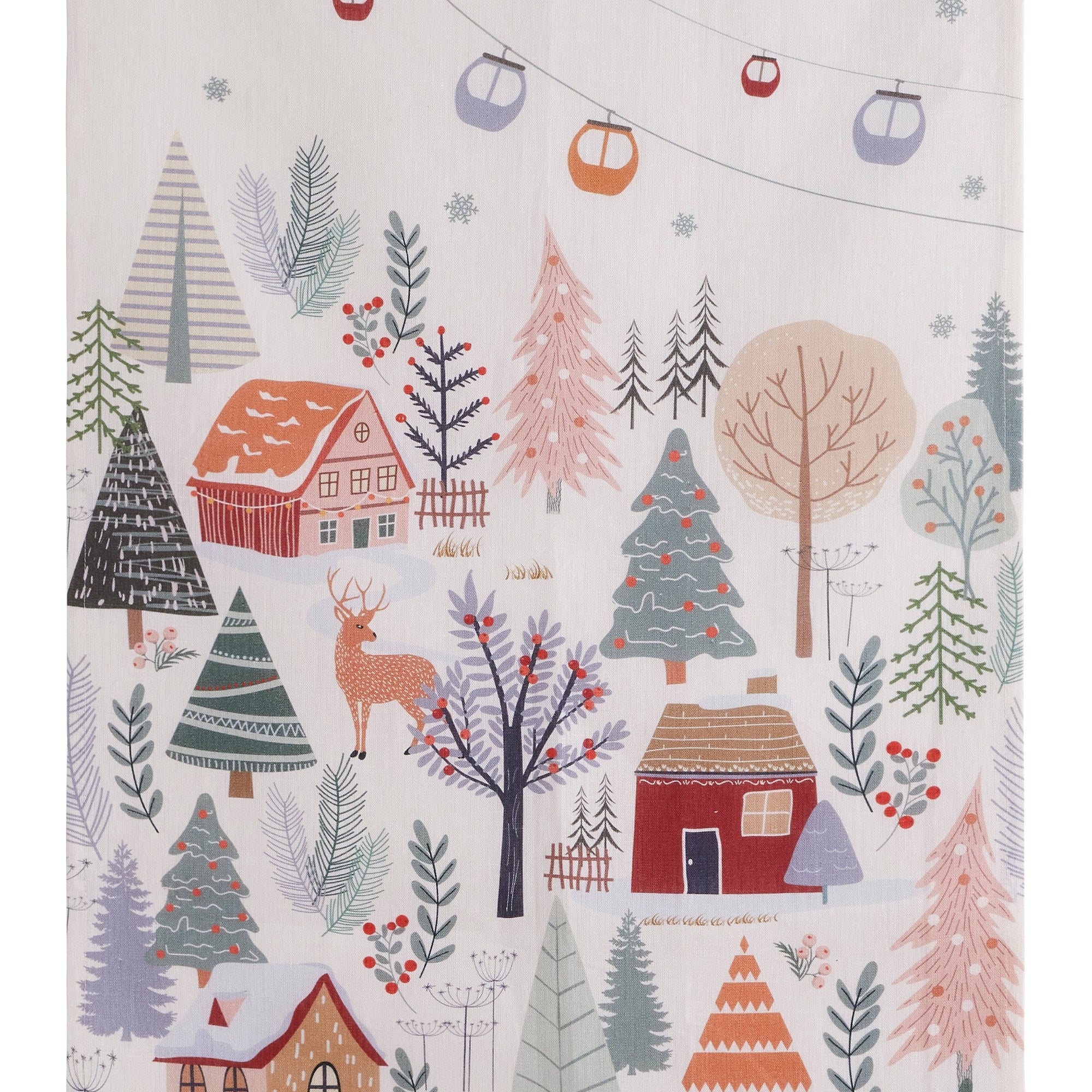 Torchon métis coton & lin imprimé Forêt de Noël – Coucke
