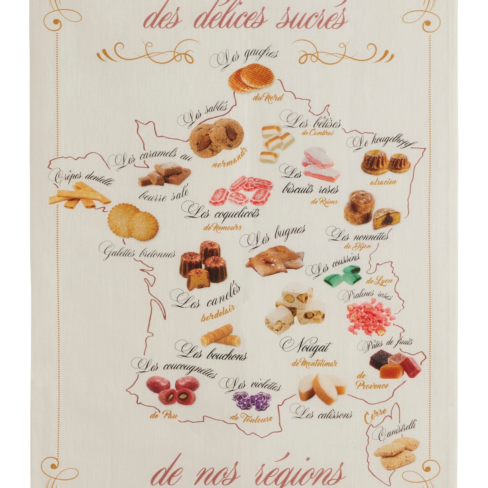 Torchon métis coton & lin imprimé Carte Gourmande – Coucke