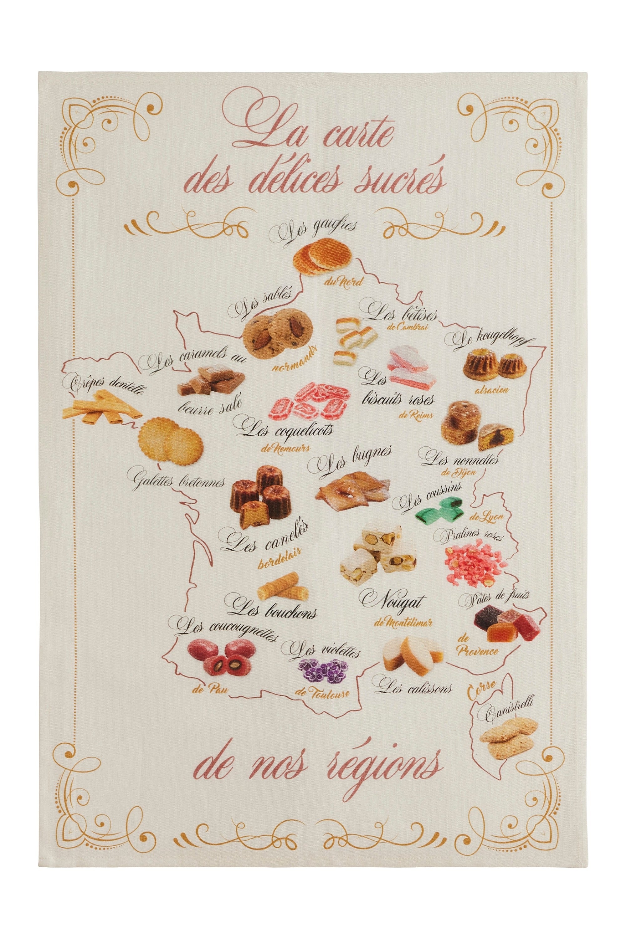 Torchon métis coton & lin imprimé Carte Gourmande – Coucke