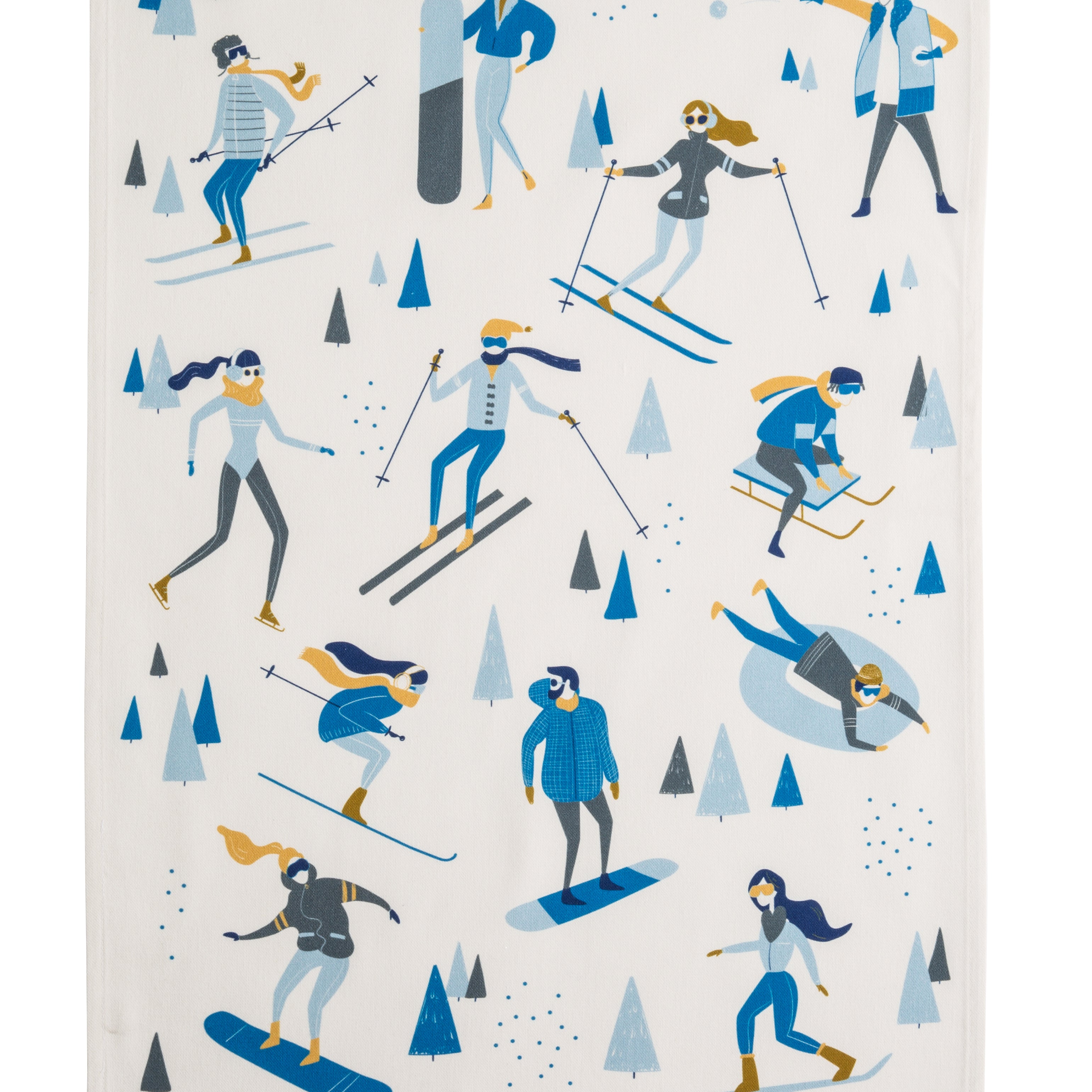 Rectangular Winter Sports Tea Towel
