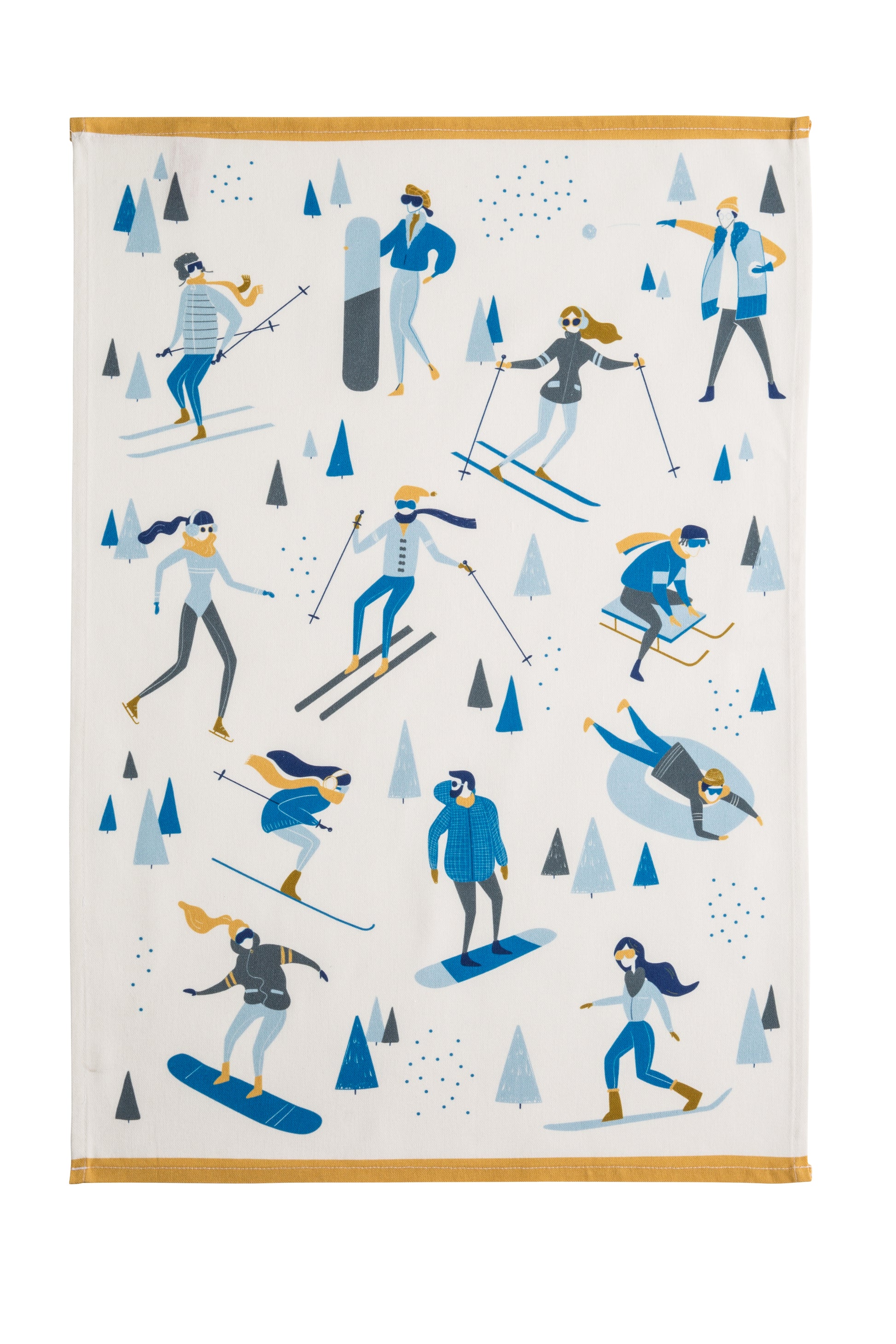 Rectangular Winter Sports Tea Towel