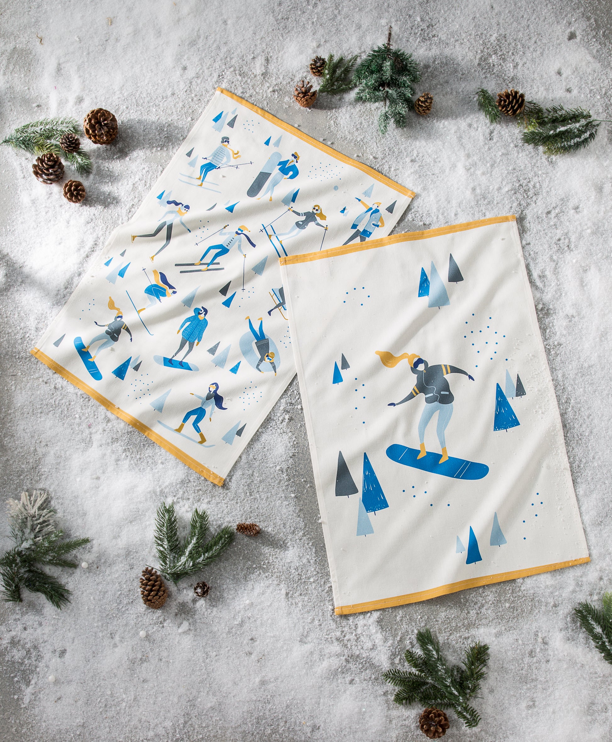 Snowboarder Rectangular Tea Towel