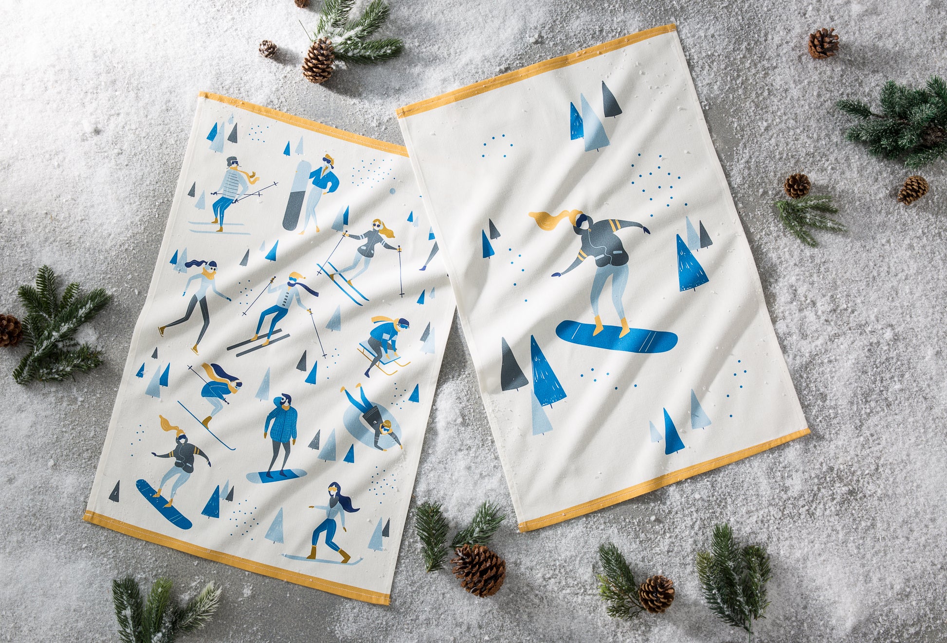 Snowboarder Rectangular Tea Towel