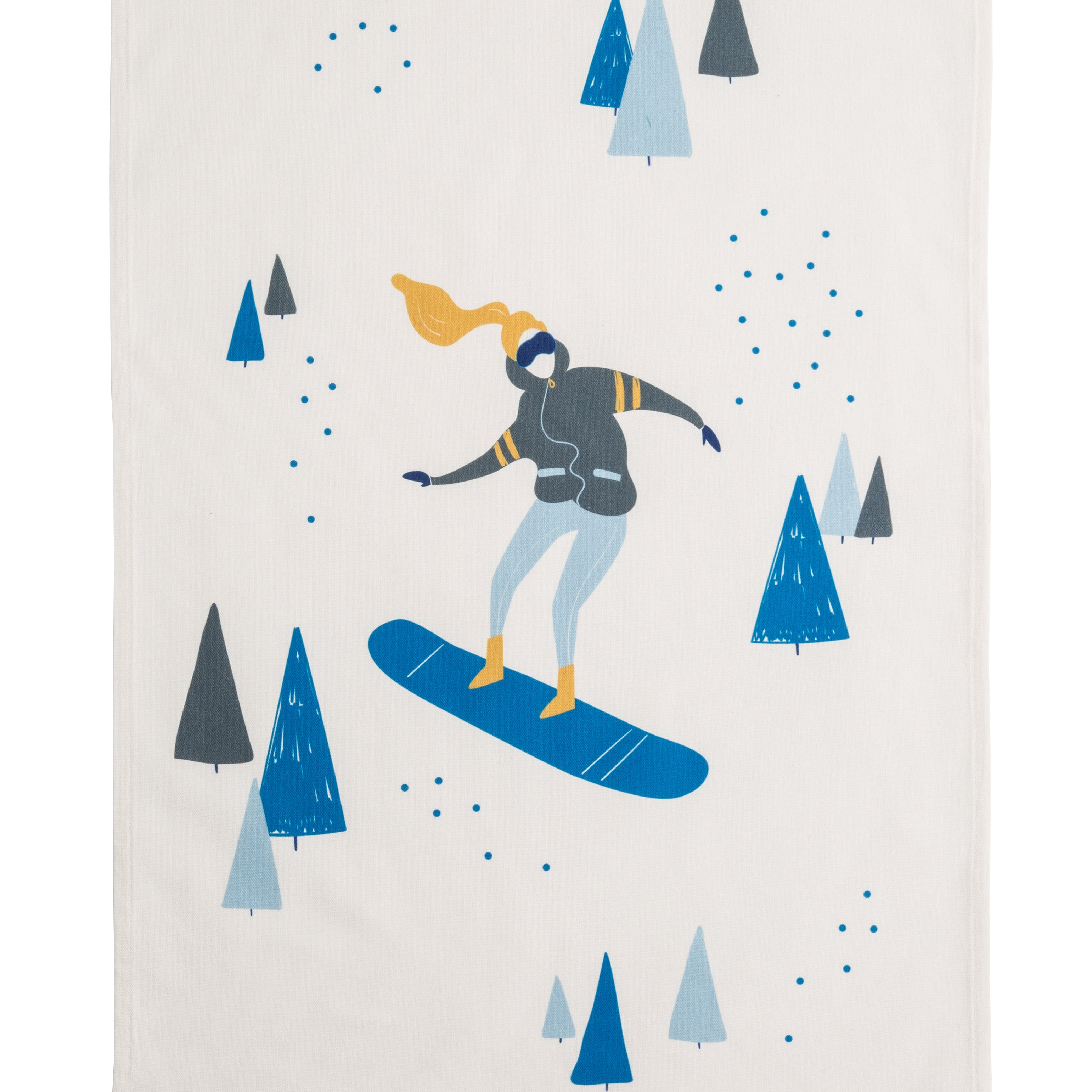 Snowboarder Rectangular Tea Towel