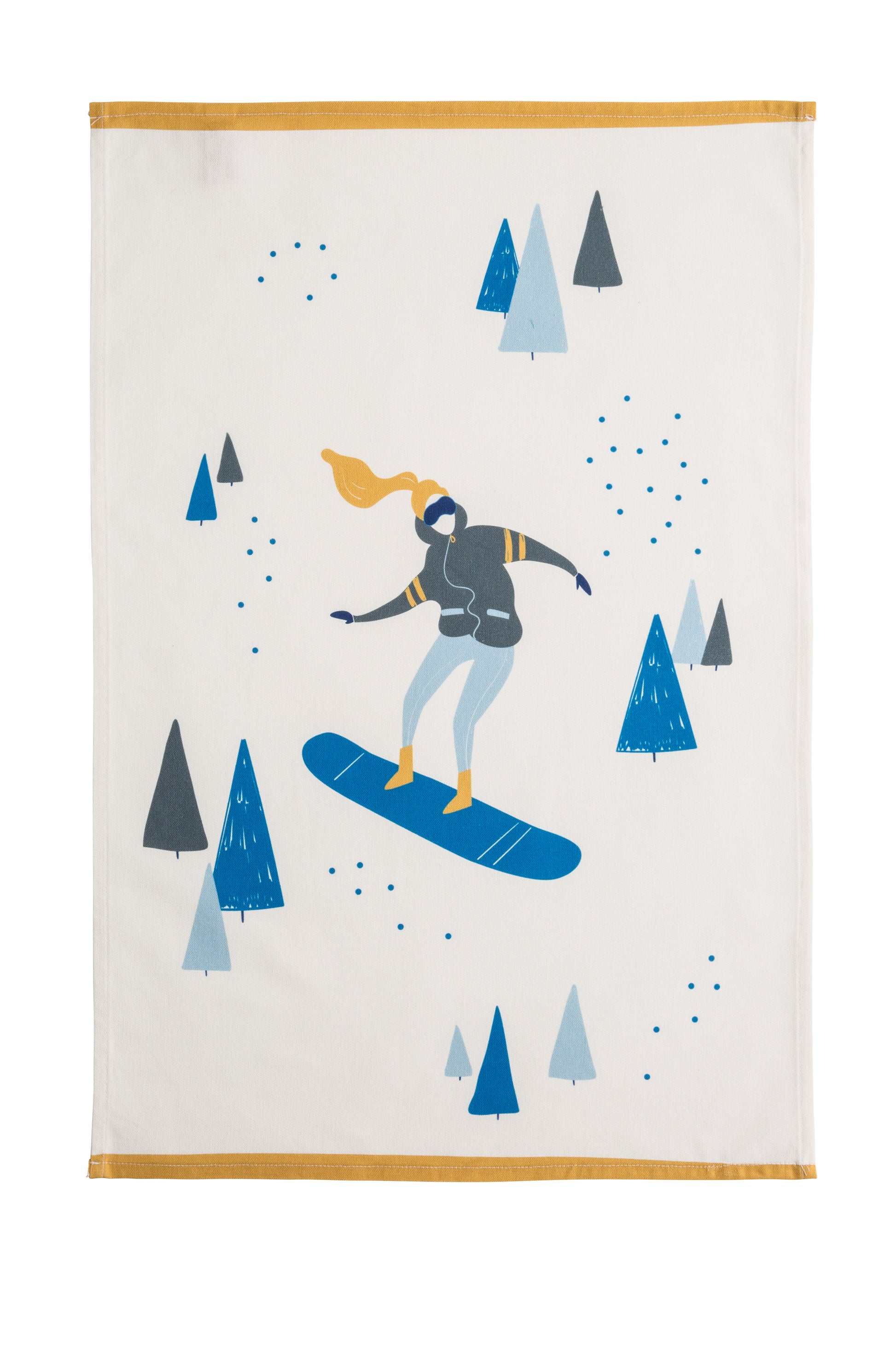 Snowboarder Rectangular Tea Towel