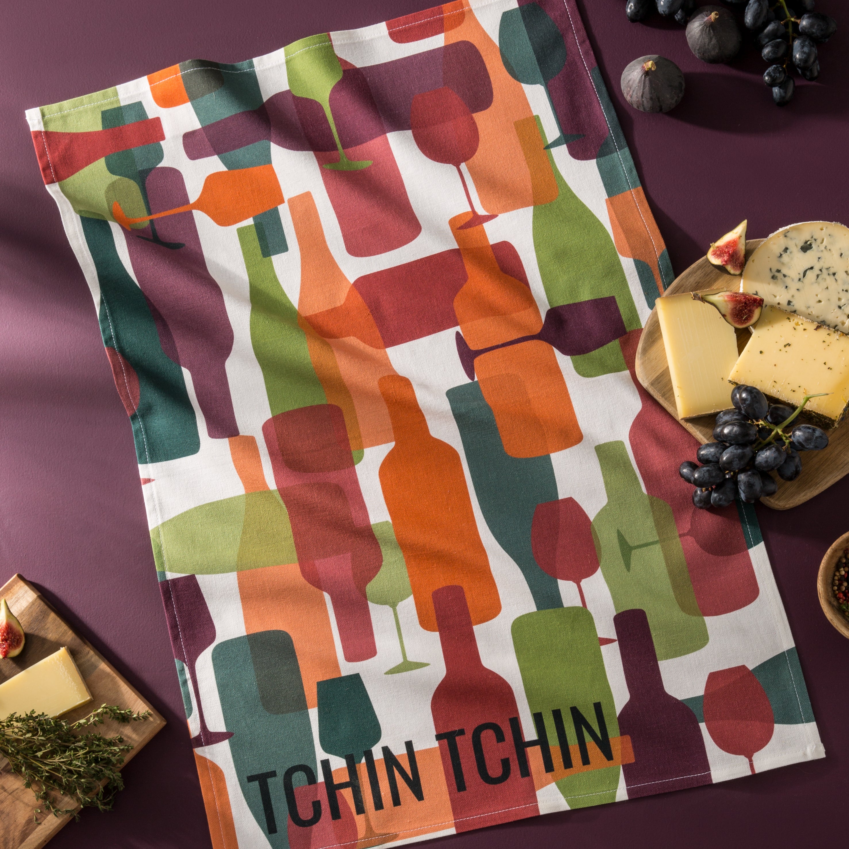 Tchin Tchin Rectangular Tea Towel