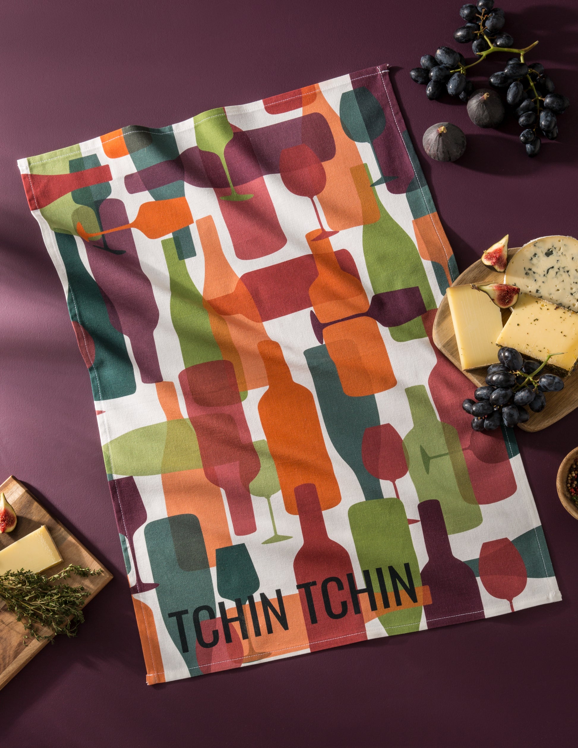 Tchin Tchin Rectangular Tea Towel