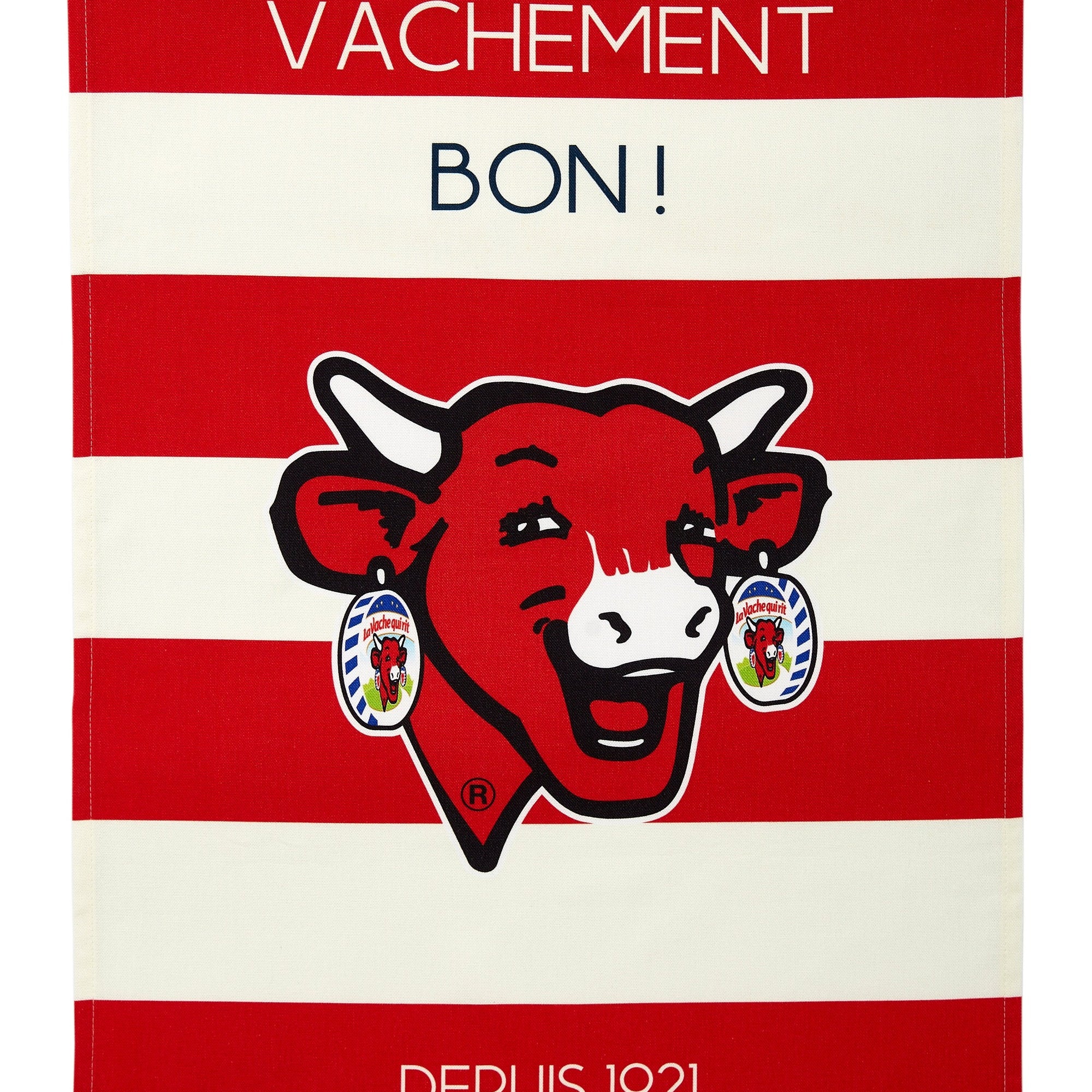 Torchon coton imprimé La Vache Qui Rit ® Rayé Rouge – Coucke