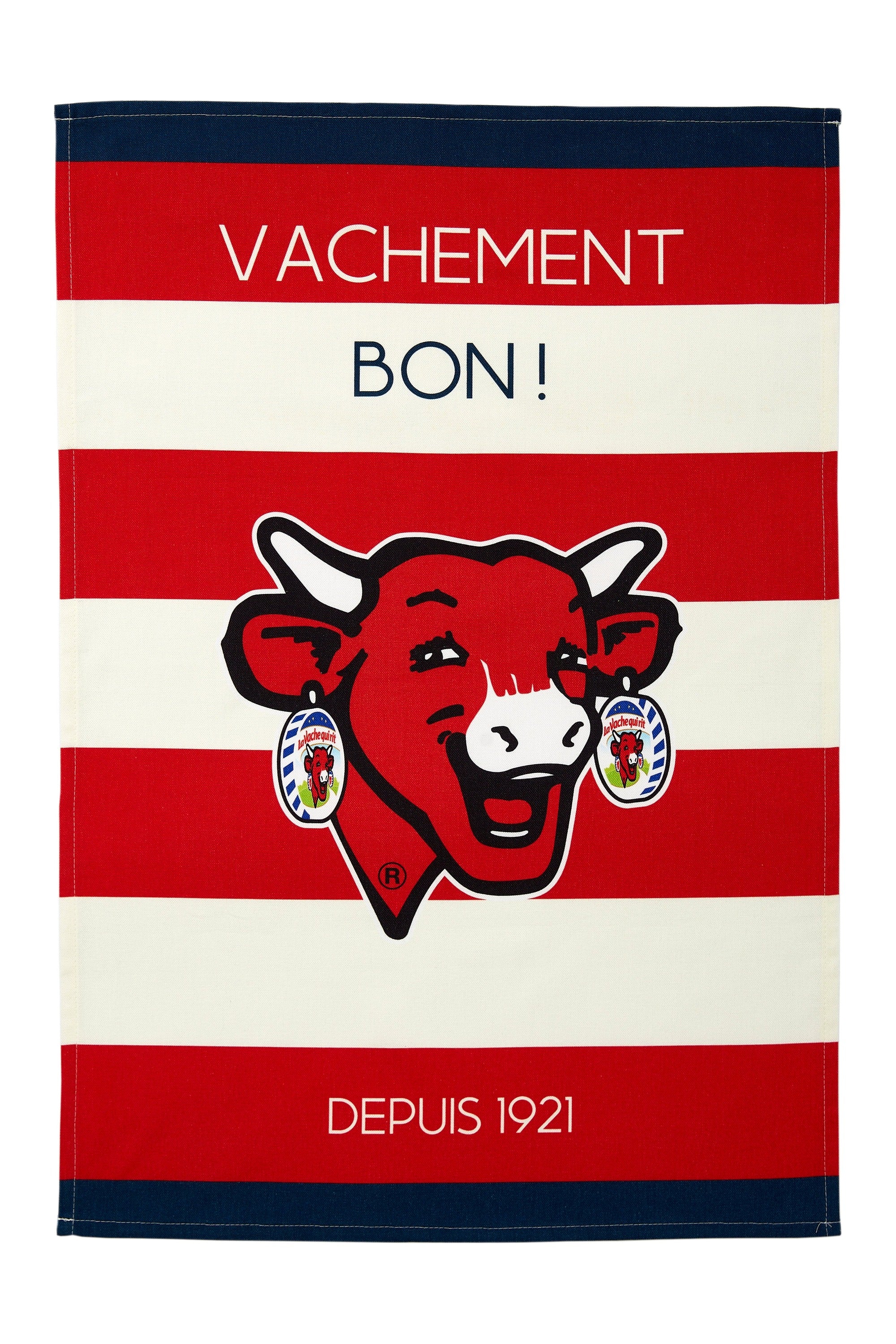 Torchon coton imprimé La Vache Qui Rit ® Rayé Rouge – Coucke