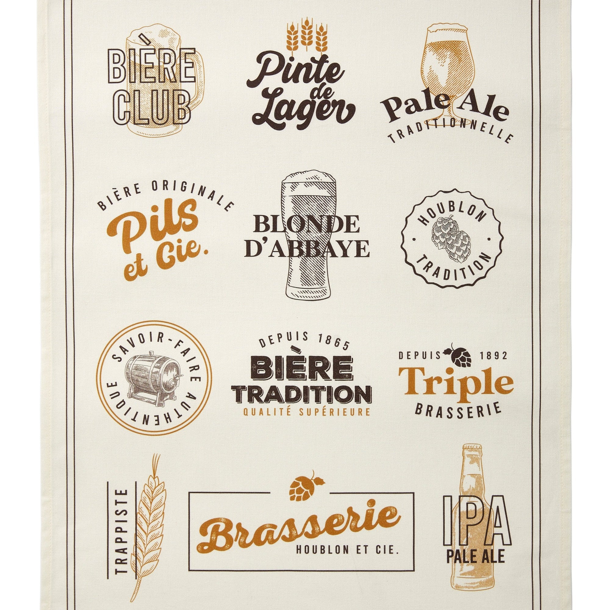 Torchon coton imprimé Brasserie – Coucke