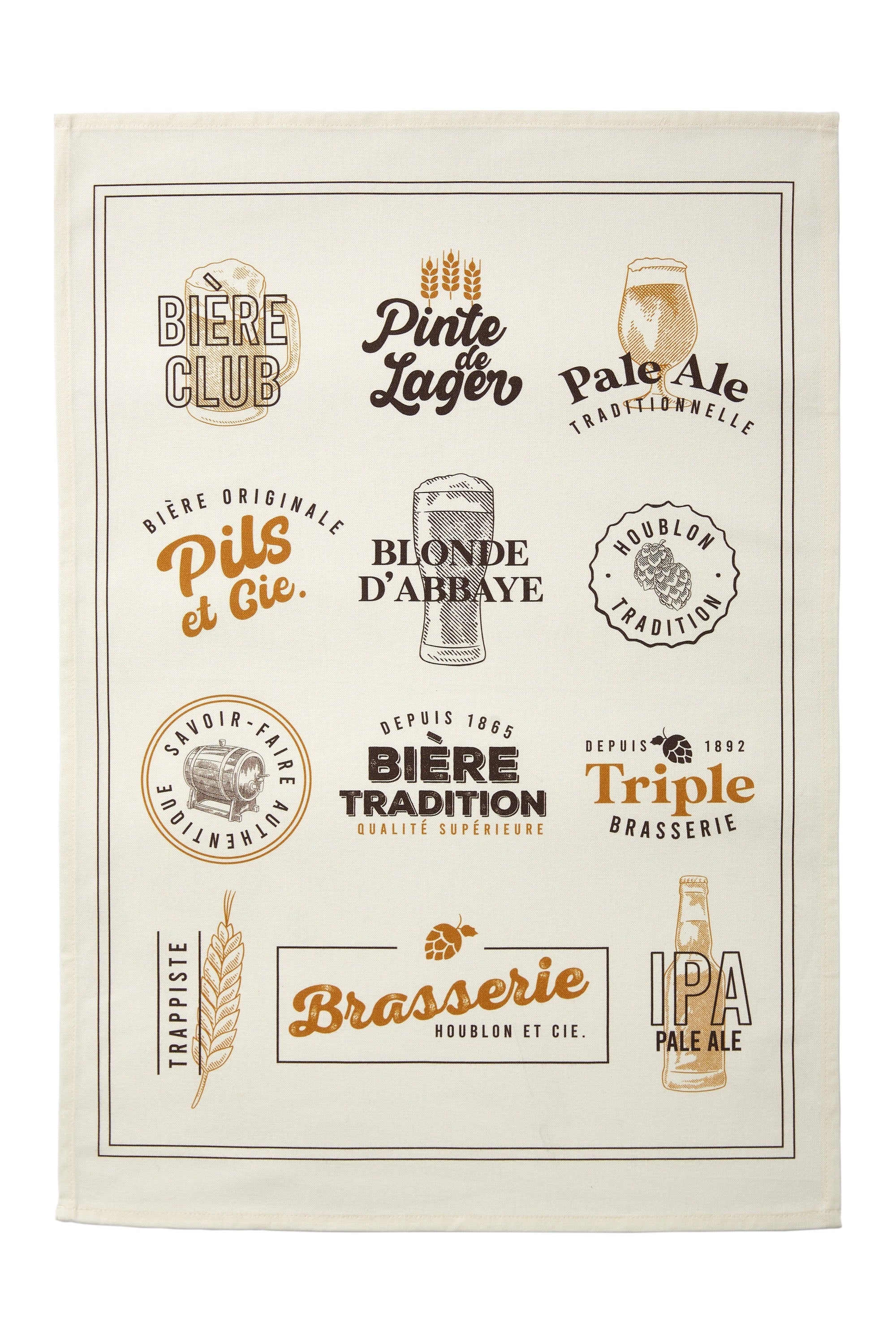 Torchon coton imprimé Brasserie – Coucke