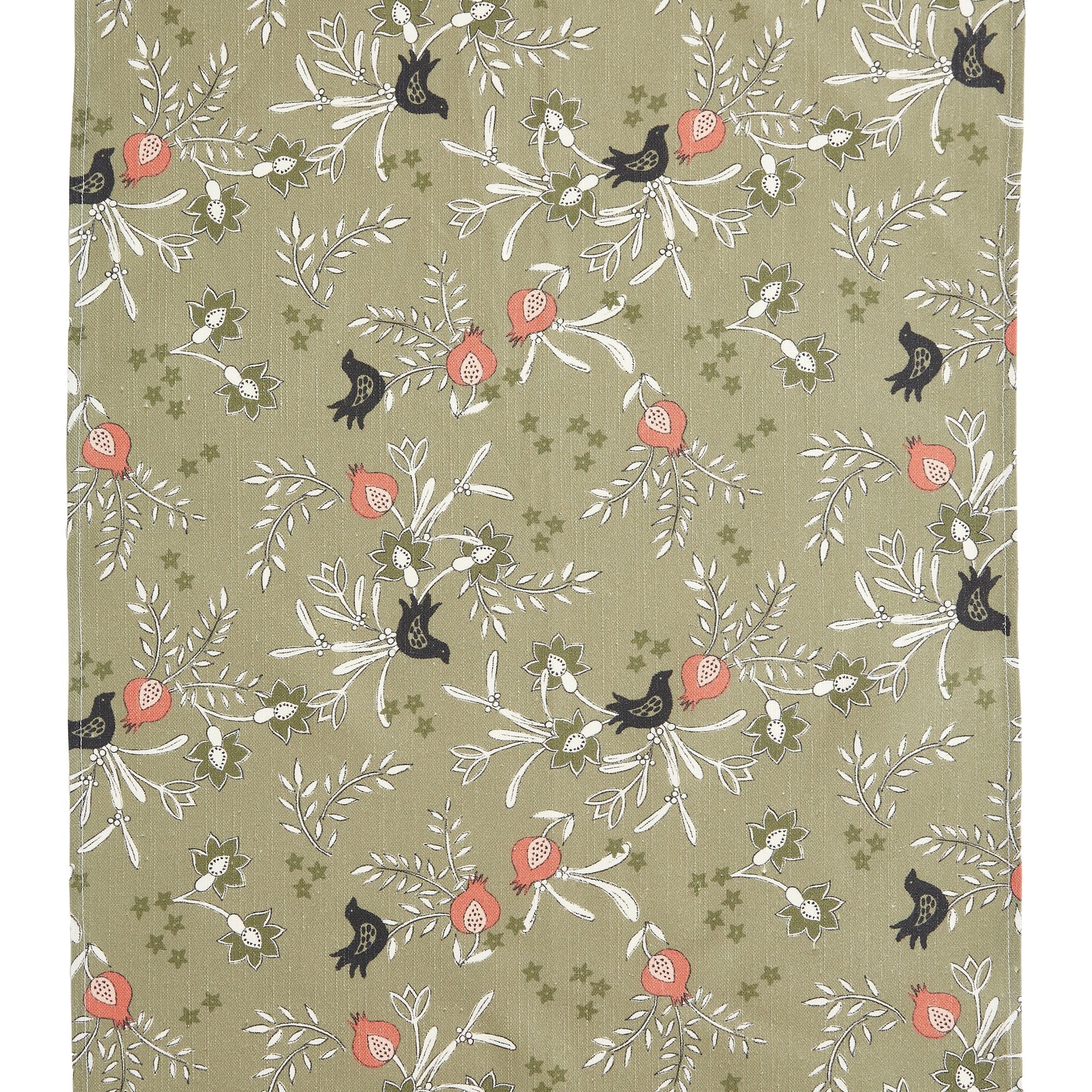 Torchon coton & lin imprimé Grenades Kaki – Coucke