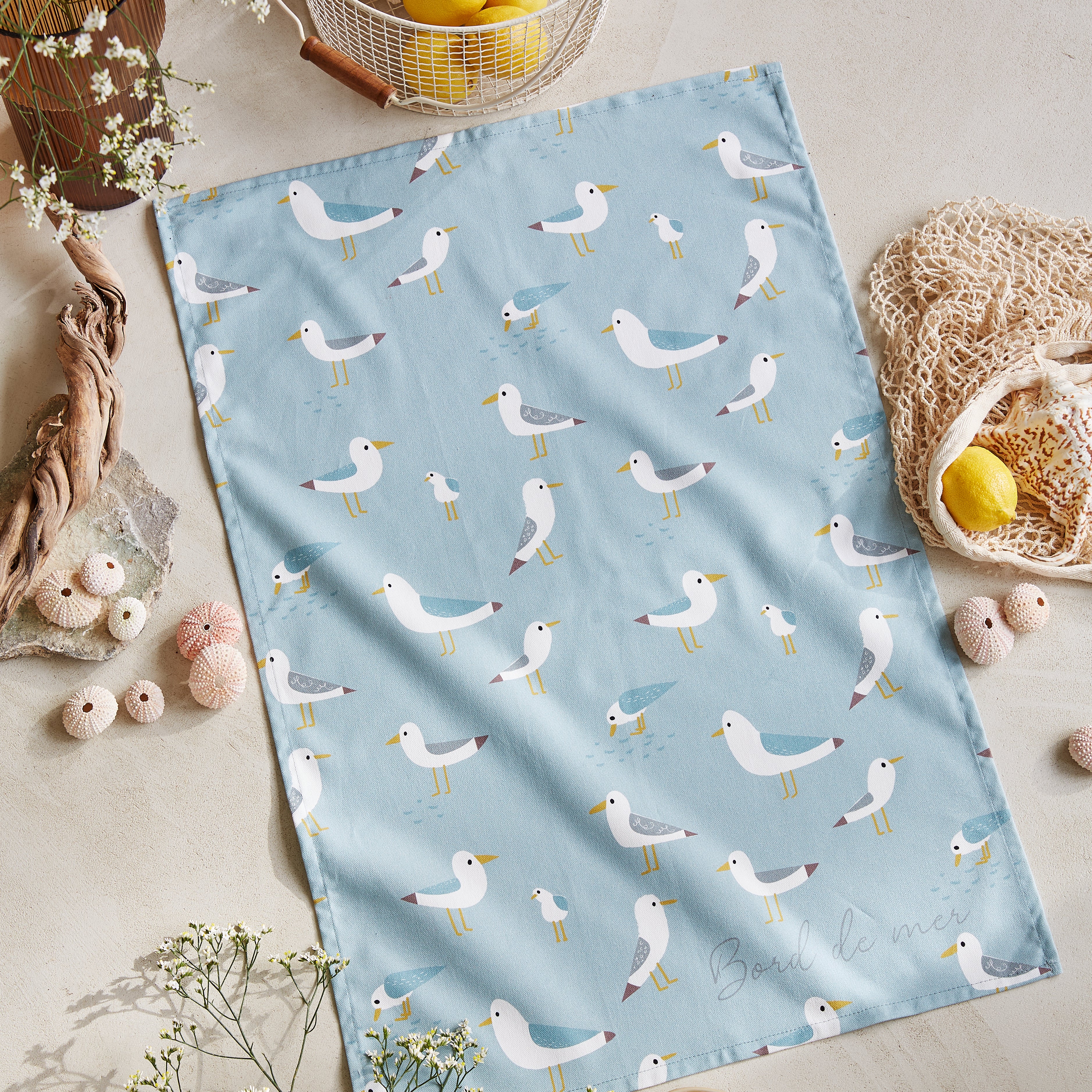 Torchon Les Mouettes Rectangulaire
