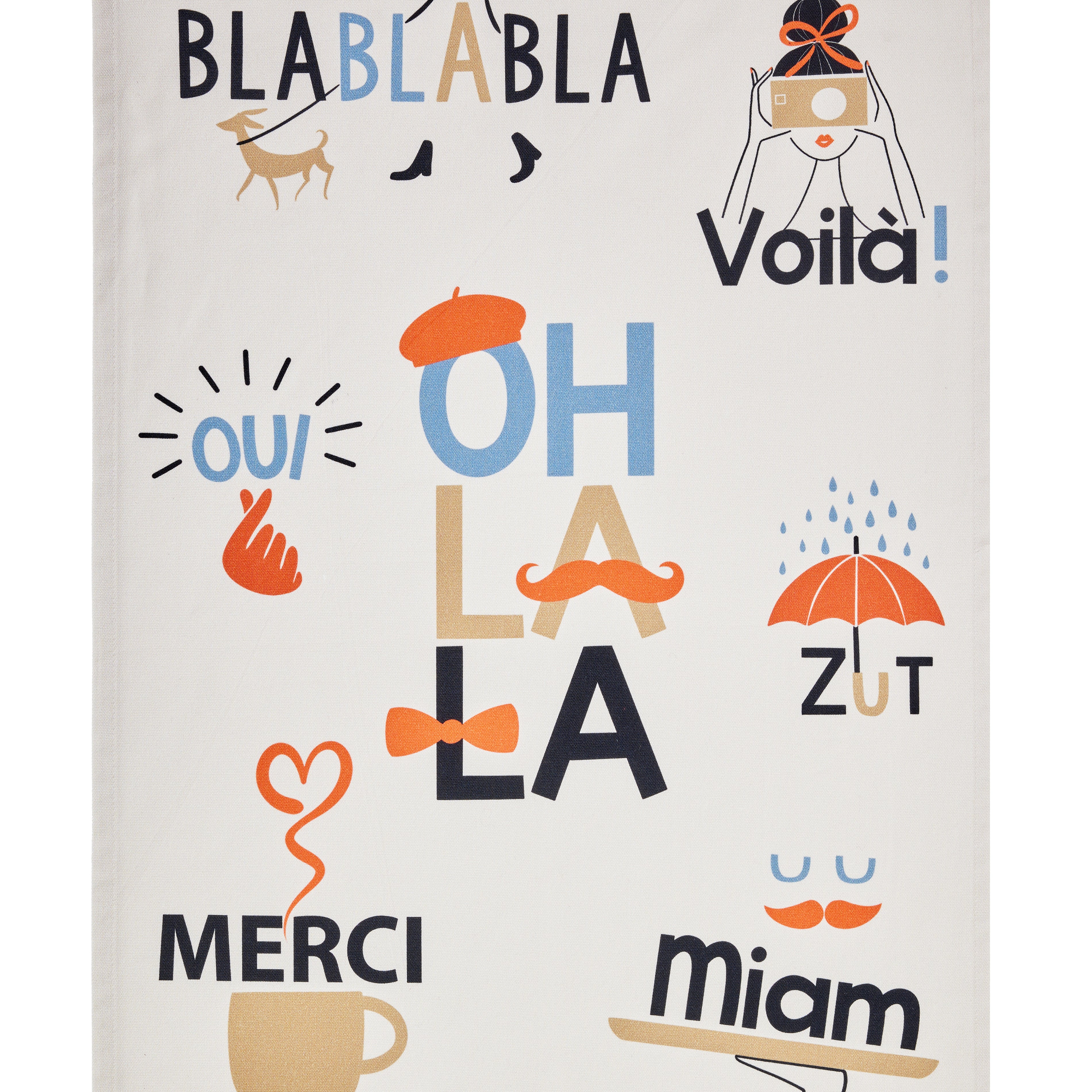 Rectangular Onomatopoeia Tea Towel