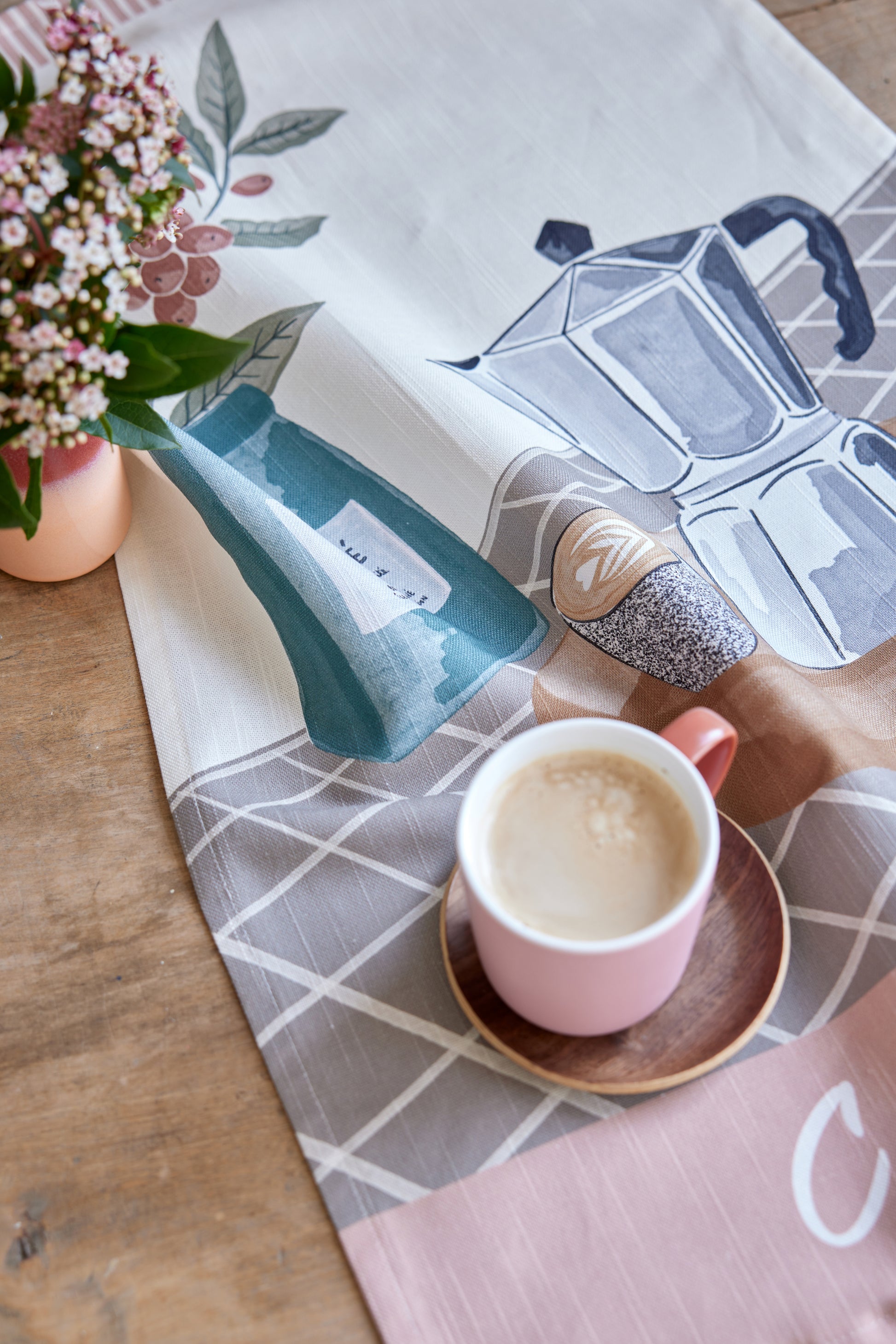 Rectangular Café Latte Tea Towel