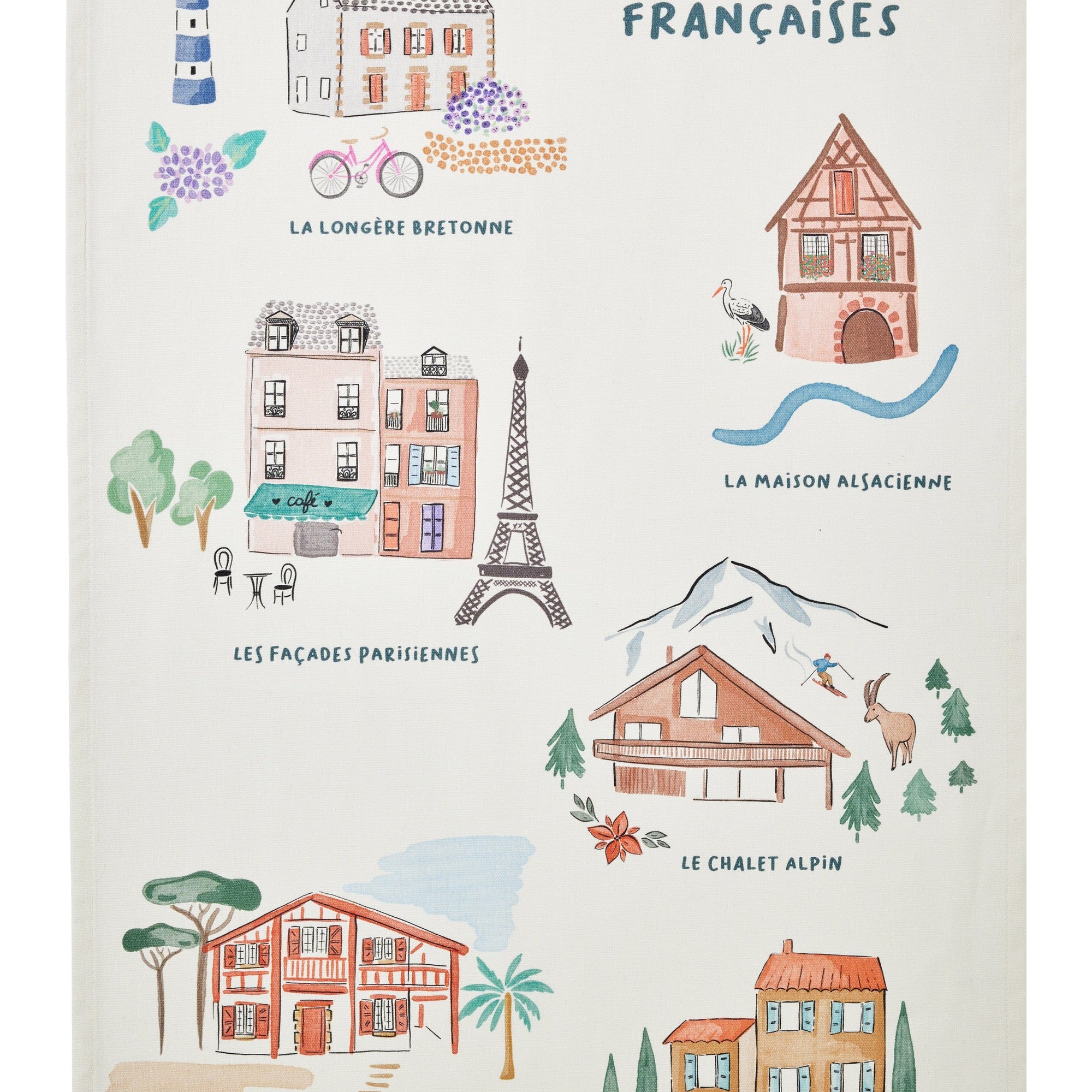 Torchon coton imprimé Maisons Françaises – Coucke