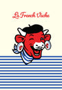 Torchon coton imprimé La Vache Qui Rit ® Le Béret Ivoire – Coucke