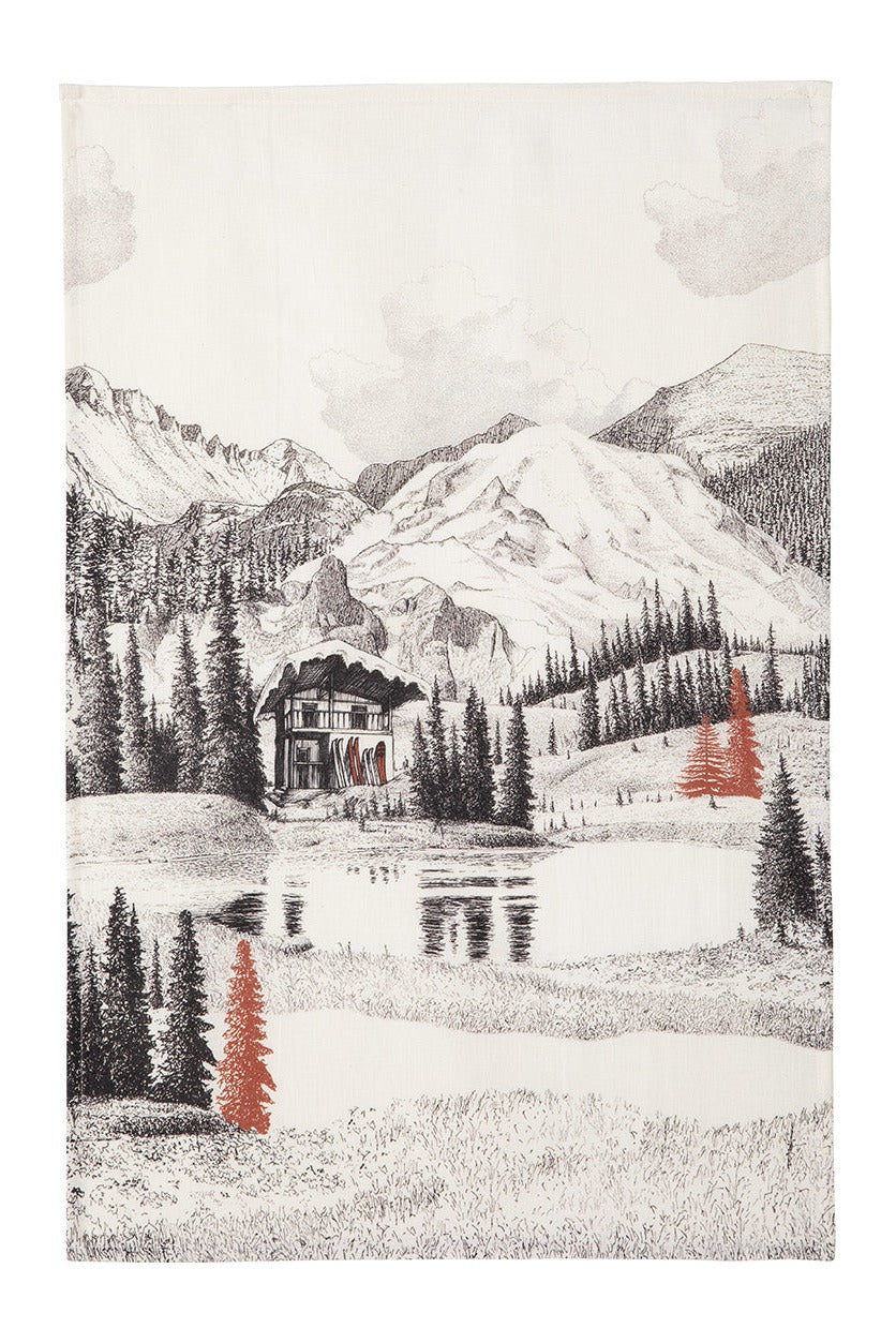 Torchon lin imprimé Paysage Montagnard – Coucke