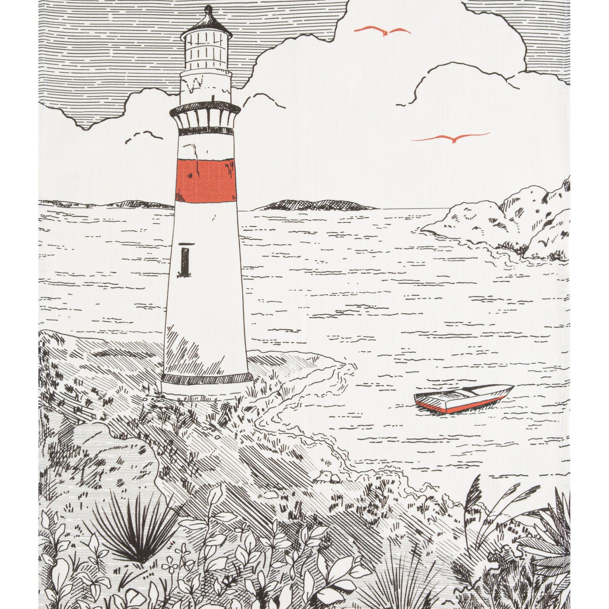 Torchon métis coton & lin imprimé Phare – Coucke