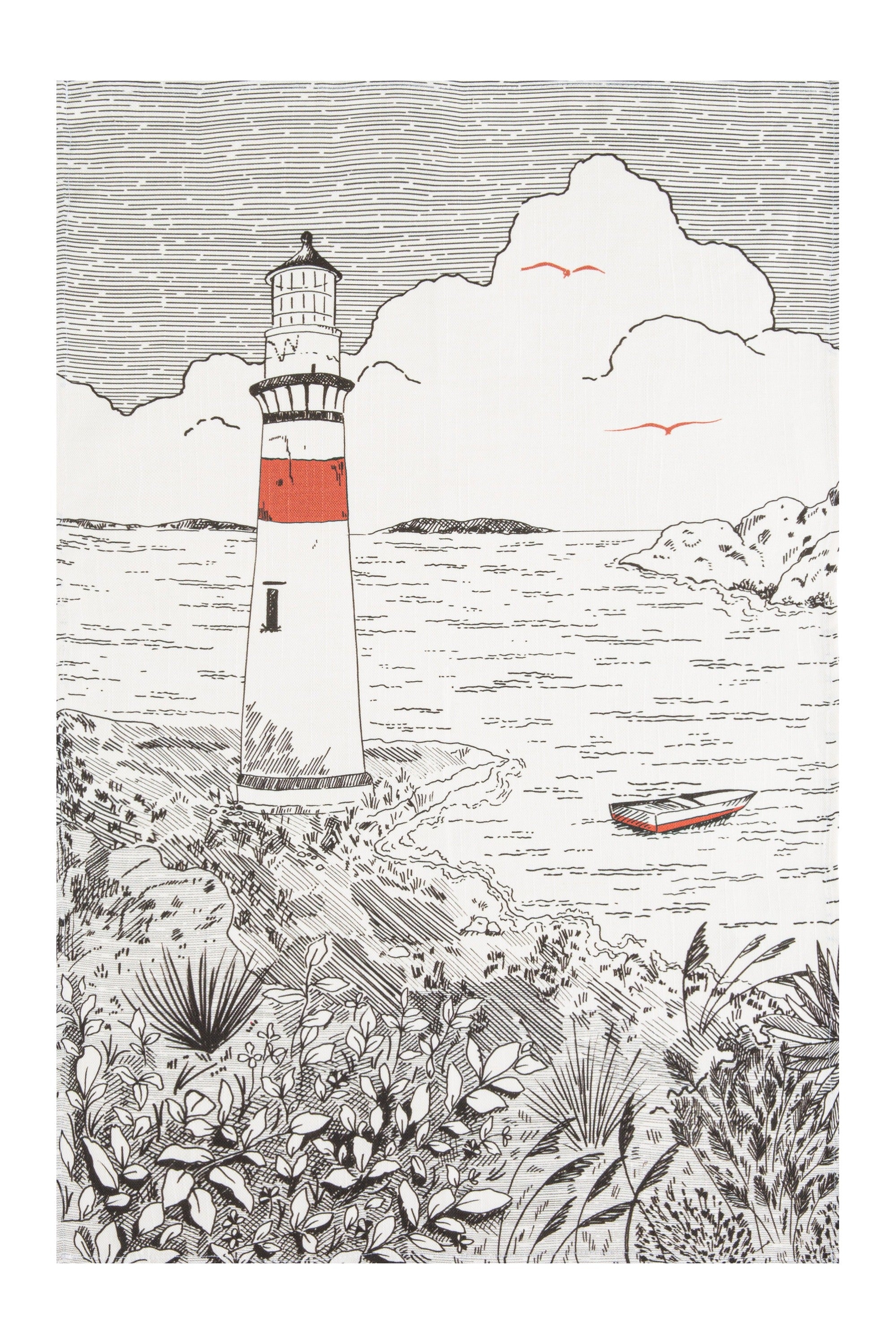 Torchon métis coton & lin imprimé Phare – Coucke