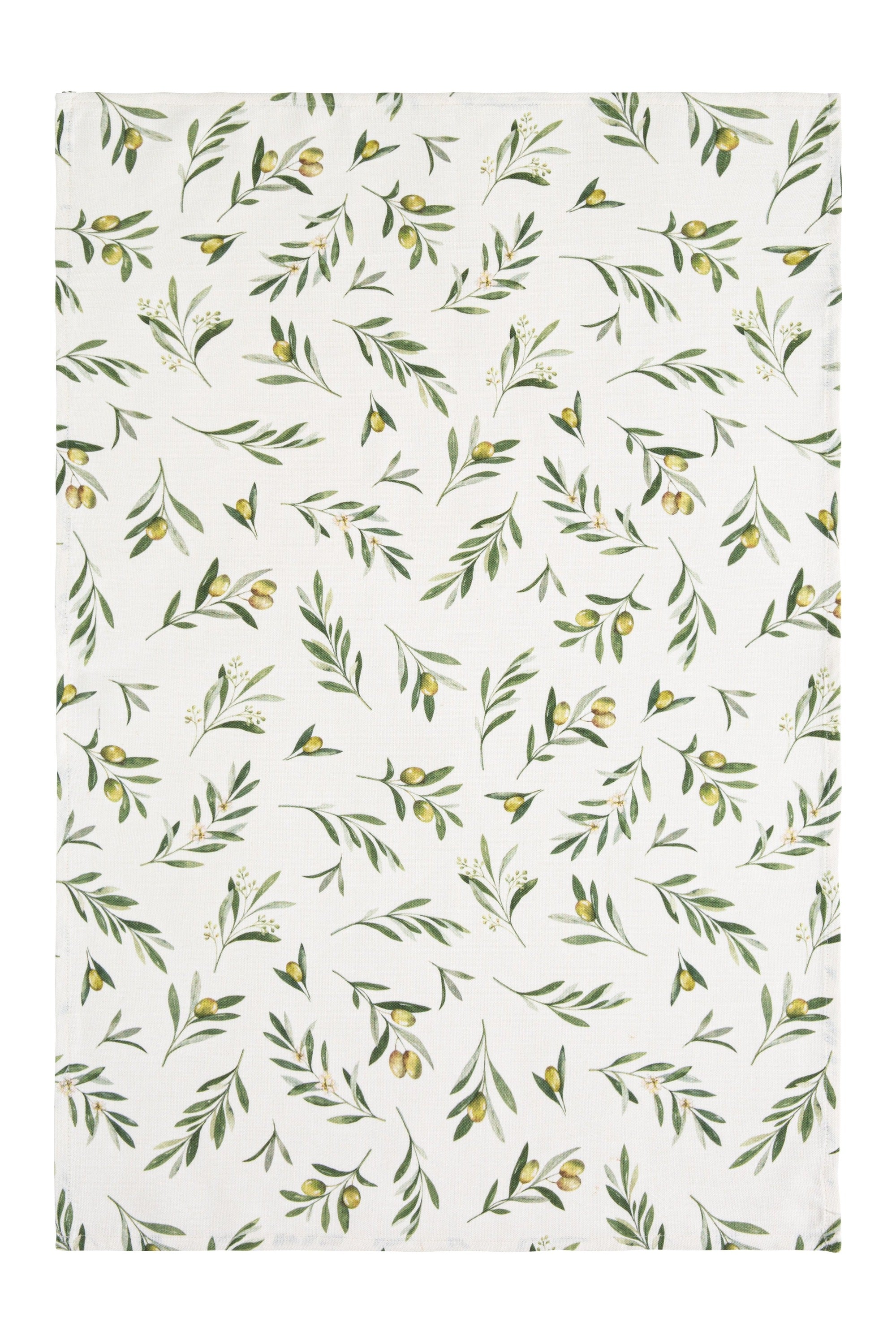 Torchon métis coton & lin imprimé Olives – Coucke