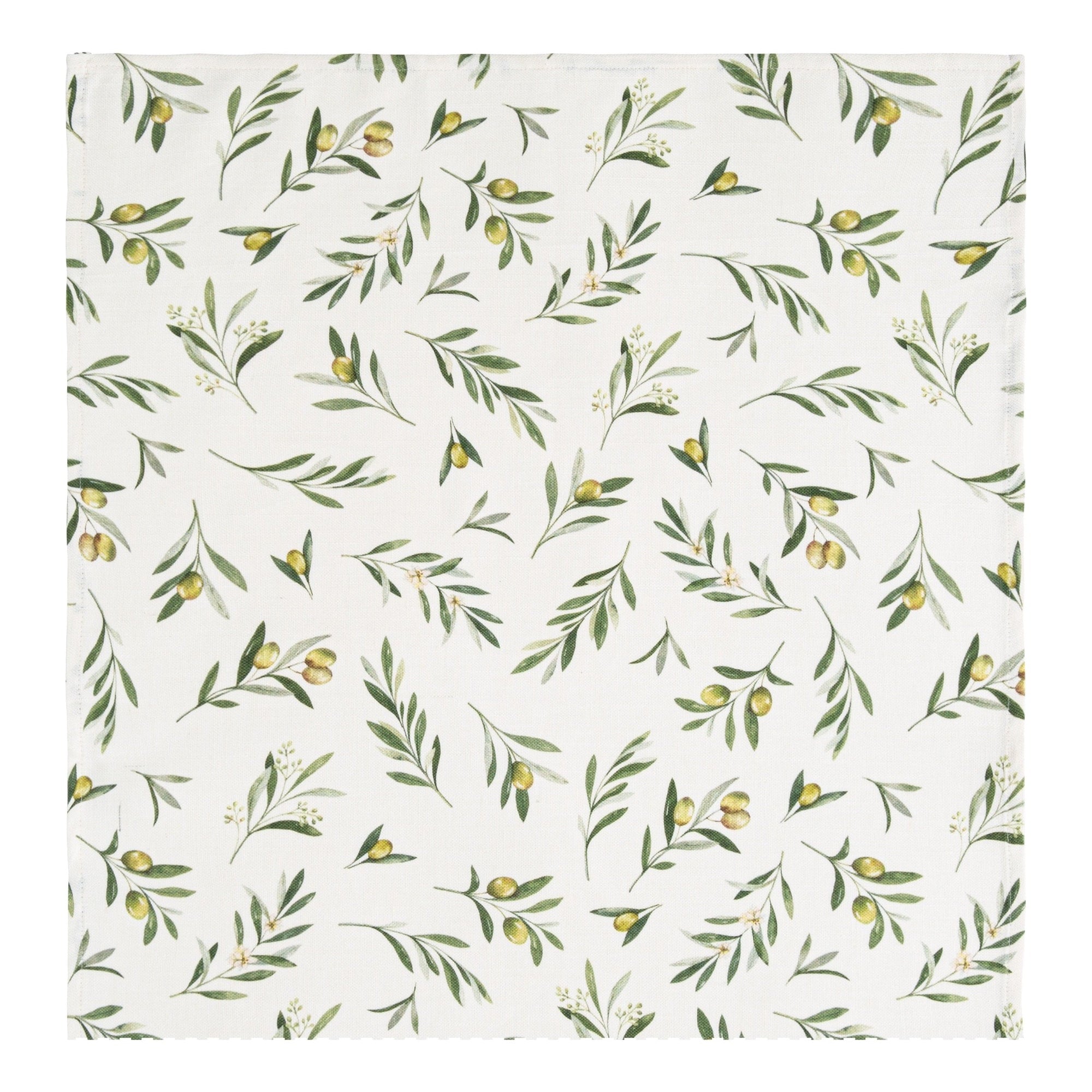 Serviettes de table coton & lin imprimé Olives Carrées (Lot de 6) – Coucke