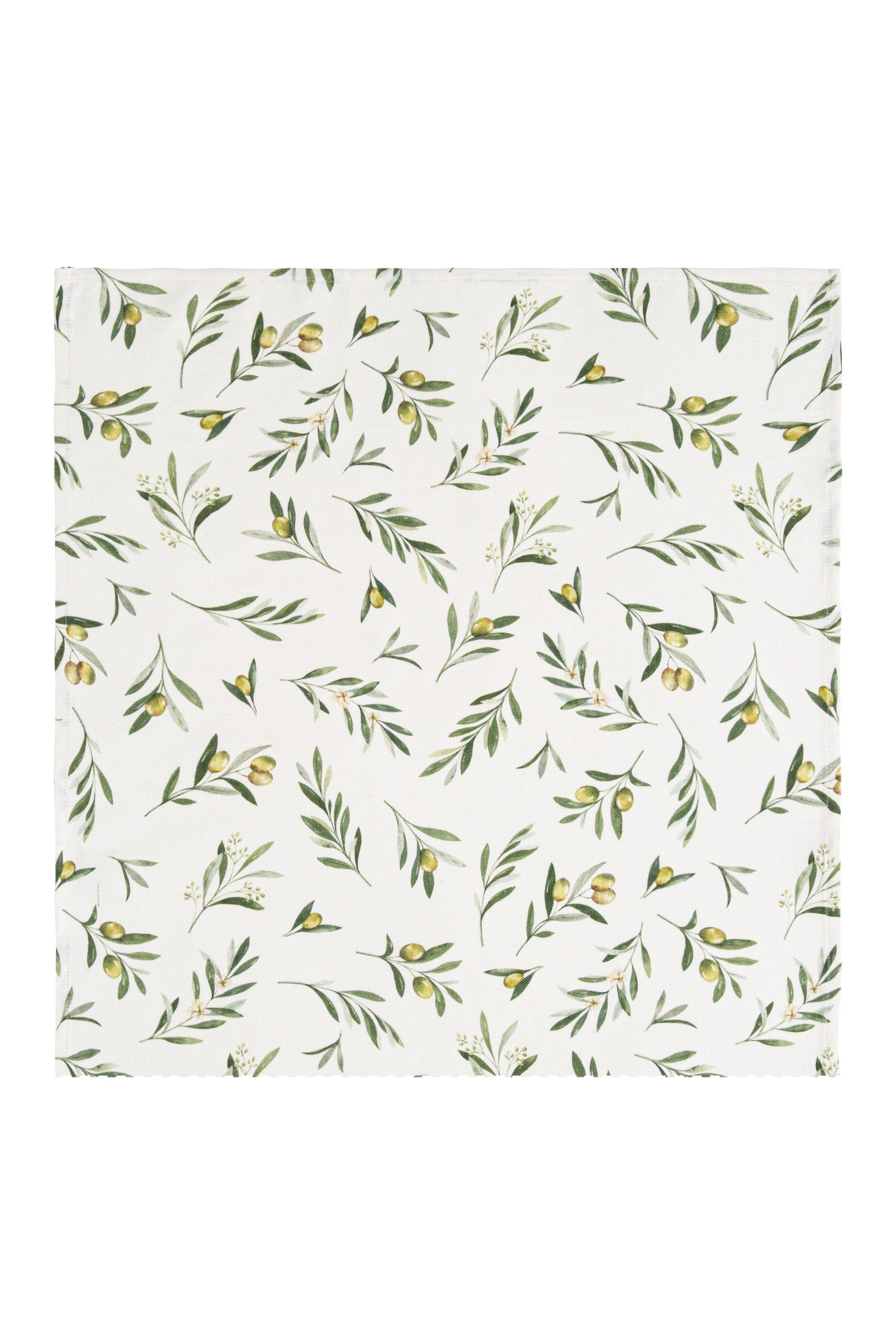 Serviettes de table coton & lin imprimé Olives Carrées (Lot de 6) – Coucke