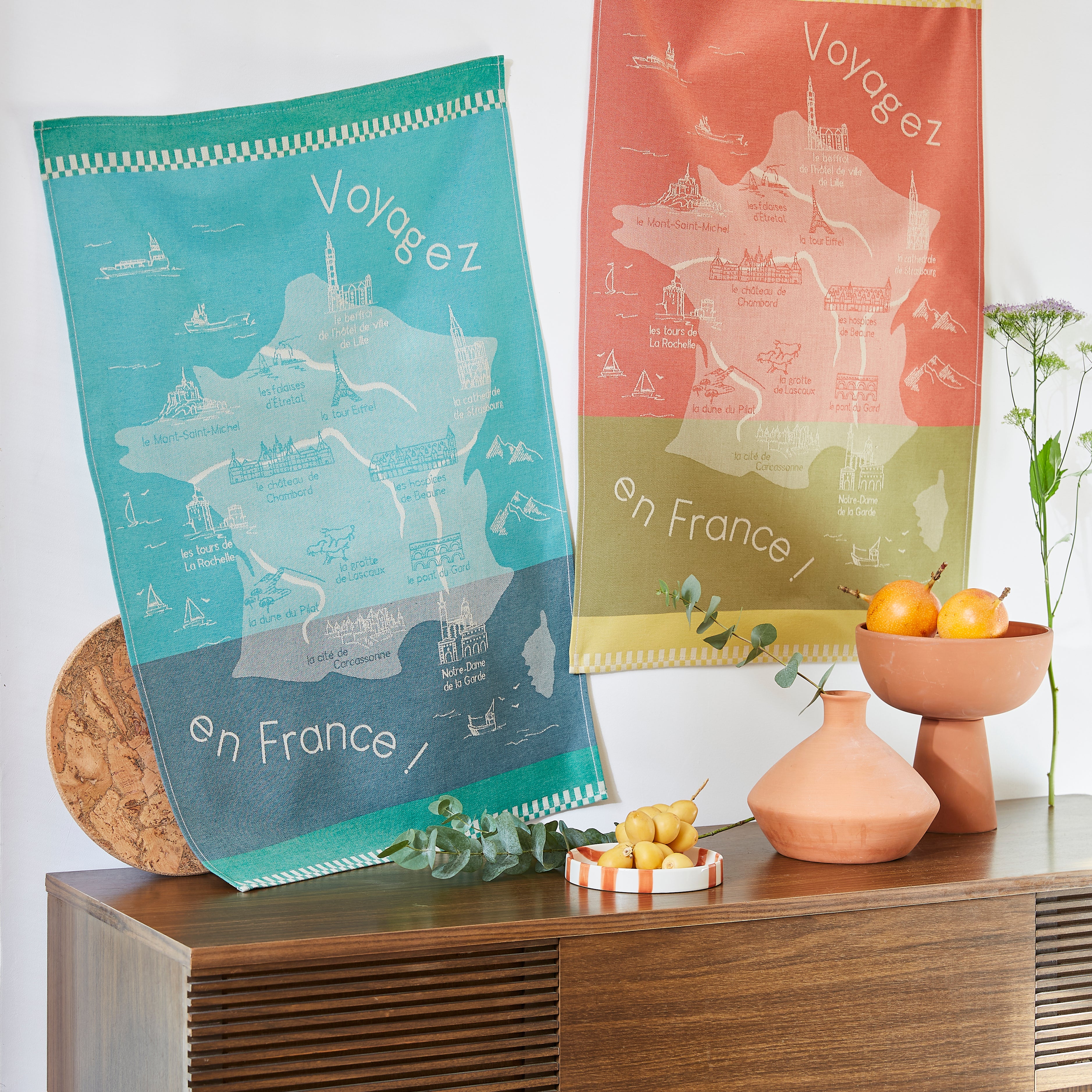 Monuments of France Jacquard Tea Towel