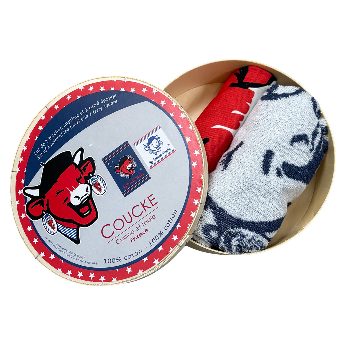 Coffret La Vache Qui Rit La French : Torchon + Essui-main