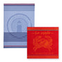 Pack Bord de Mer : torchon Côte Ouest 50x75 cm + essuie-mains Crabe Rouge 50x50 cm