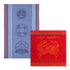 Pack Bord de Mer : torchon Nautique 50x75 cm + essuie-mains Crabe Rouge 50x50 cm