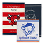 Pack La Vache Qui Rit ® : torchons Rayé Rouge et La Crème de la Crème 50x75 cm + essuie-mains La French 50x50 cm